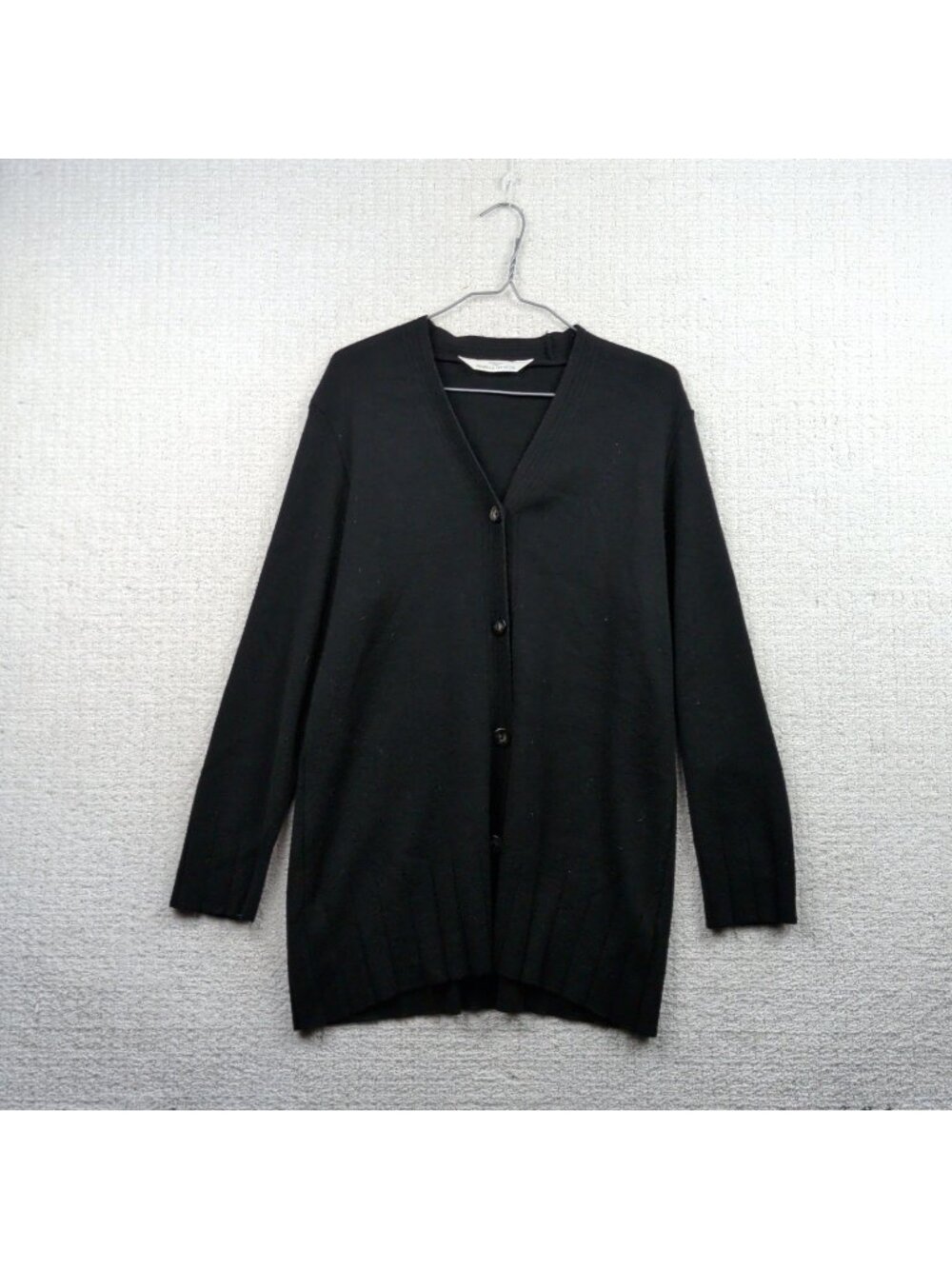 St Michael Marks & Spencer Black Button Wool Blend Cardigan/Sweater Wom Sz 8 UK